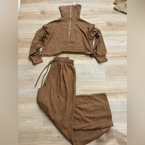Cozy Brown Track Pants & Jogger Set
